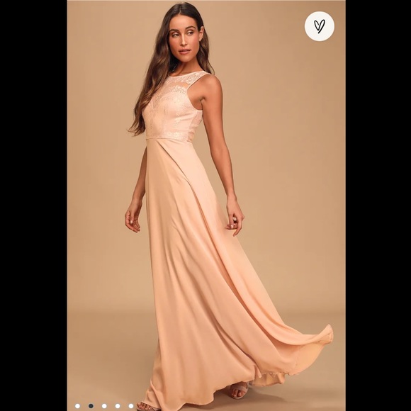 LULUs brand new Blush Lace Maxi dress - Picture 7 of 11
